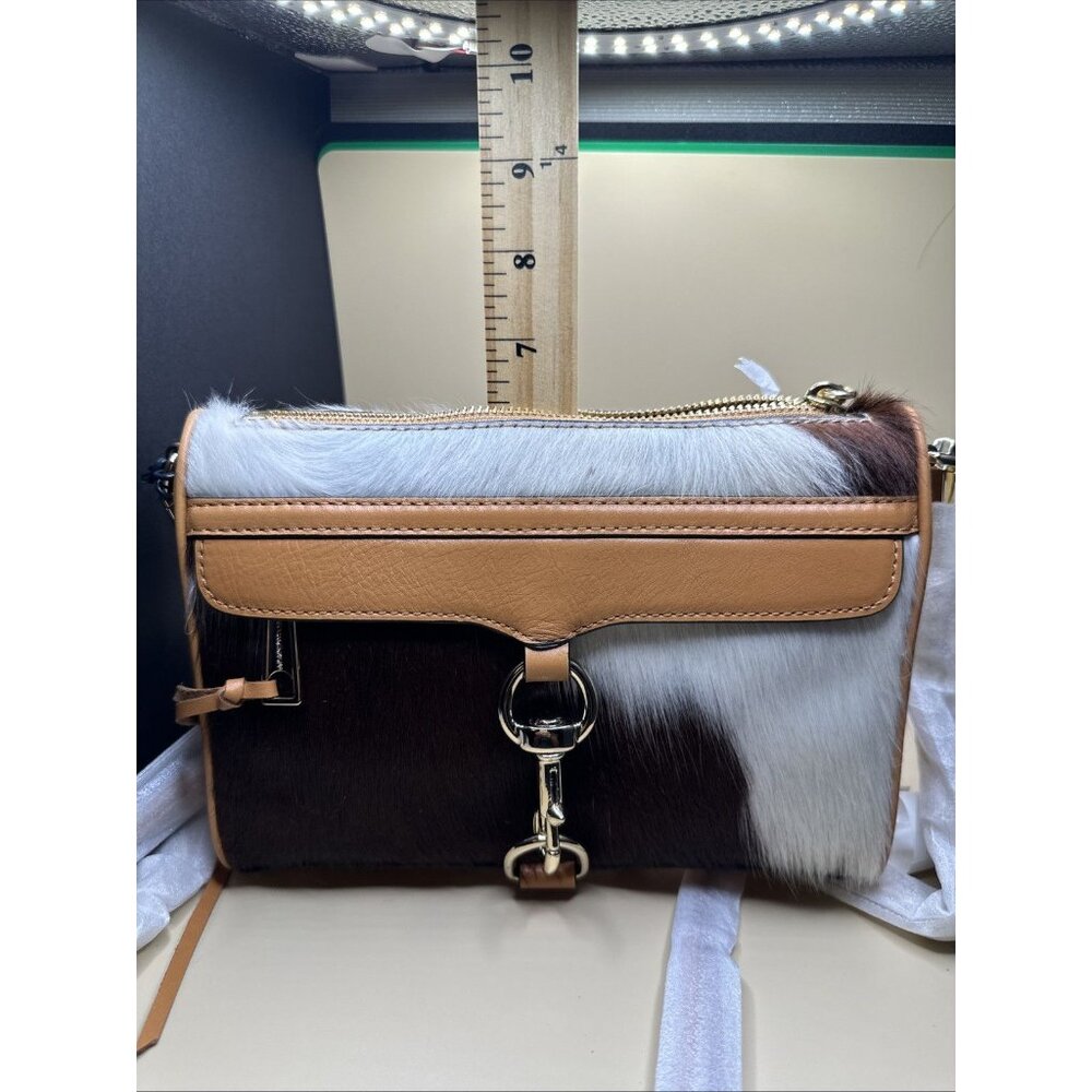 Rebecca Minkoff Haircalf/Sand Mini Mac Purse W/Leather & Gold Chain Strap - Picture 14 of 16